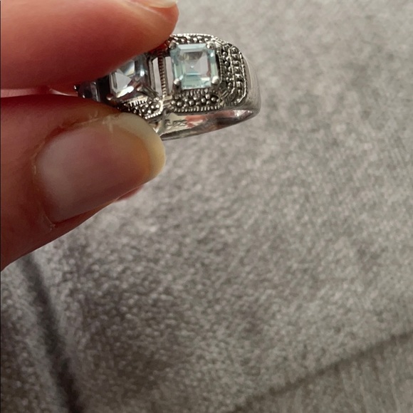 Aquamarine and sterling silver ring - Picture 5 of 5
